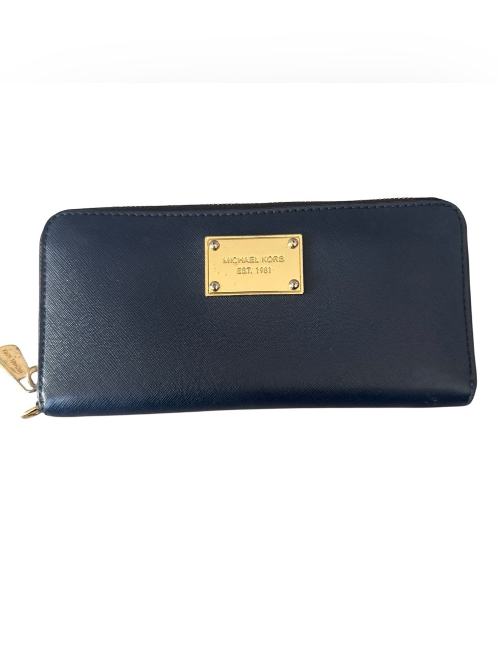 Michael Kors Jet Set Continental Navy Leather Zip Around Wallet 32F92Jsz3L